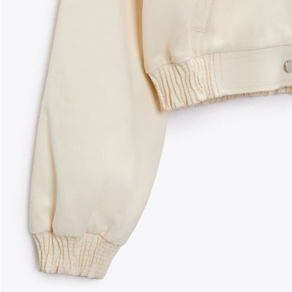 Zara Cropped Bomber Jacket New - Picture 4 of 8